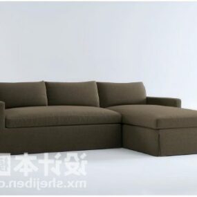 Nowoczesna sofa segmentowa w kolorze ciemnobrązowym Model 3D