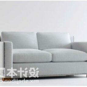 Two Seaters White Sofa Modern Style 3d model