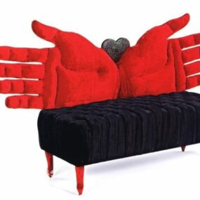 Modernisme sofa med skulptur hånd 3d model