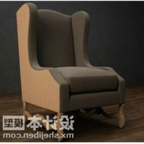 Modern High Back Armchair 3d model