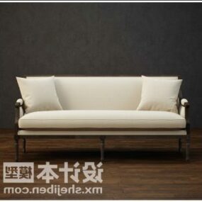 Elegant Modern White Sofa 3d model