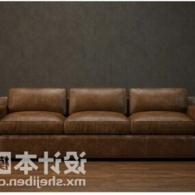 Three Seats Sofa Leather 3d model
