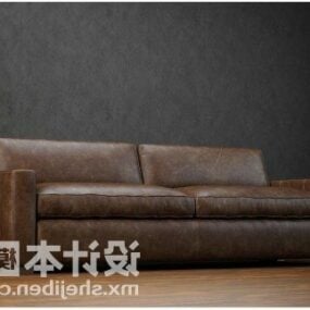 3д модель кожаного дивана с реалистичным дизайном