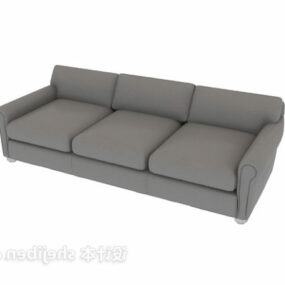 Sofa materiałowa z trzema siedzeniami Model 3D