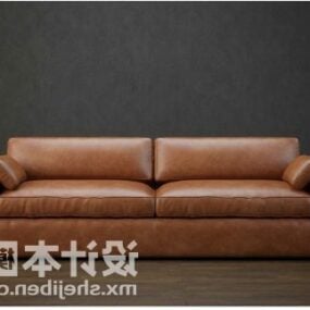 Skórzana sofa z dwoma siedzeniami Model 3D