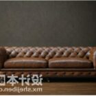 Chesterfield sofa brun læder