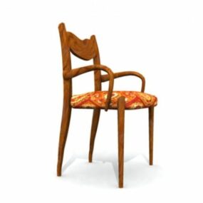 Modelo 3d de cadeira de jantar de madeira para restaurante