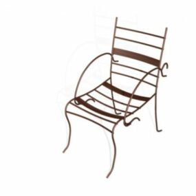 Simple Outdoor Iron Chair 3d model