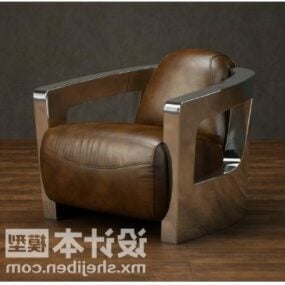 3д модель кожаного кресла в винтажном стиле