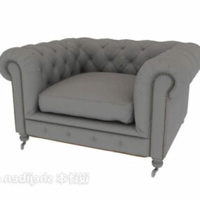 3д модель дивана-кресла Честерфилд
