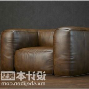 Realistic Single Sofa Leather Material 3d model