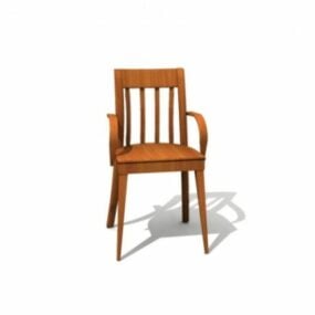 レストランの椅子の木製素材 3D モデル