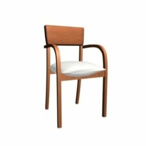 Simple Wood Restaurant Chair 3d model
