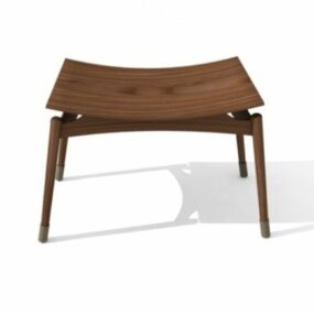 Wood Bar Stool Chair With Back 3d model