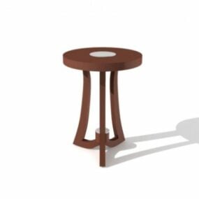 Okrągły stolik kawowy Drewniany model 3D
