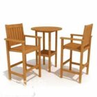Juego de mesa y silla de centro de madera