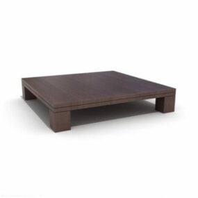 Wooden Square Coffee Table 3d model