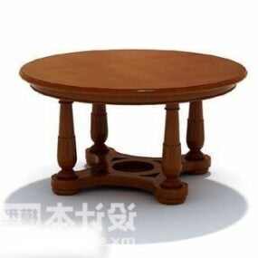 Round Shaped Antique Coffee Table 3d model