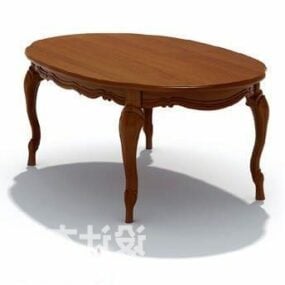 Table basse antique de forme ovale modèle 3D