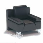 Black Leather Armchair Low Arms