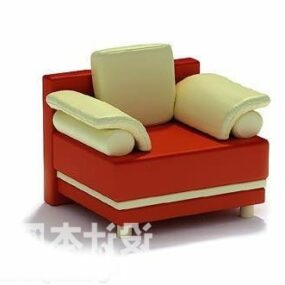 Upholstery Armchair Red Color 3d model