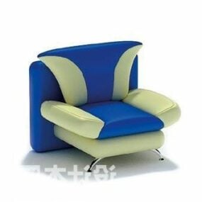 蓝色软垫扶手椅3d模型