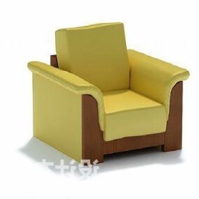 Modernes, einfaches Sessel-Holzgestell, 3D-Modell
