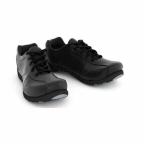 Miesten kengät musta nahka 3d malli