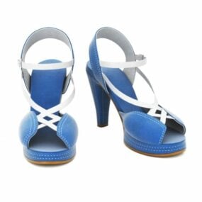 Blauwe sandalen 3D-model
