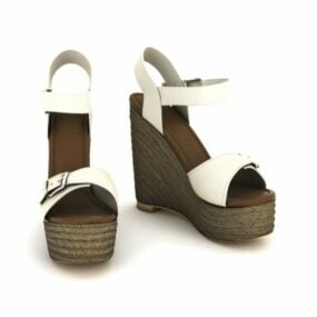 White Women Shoes 3d model