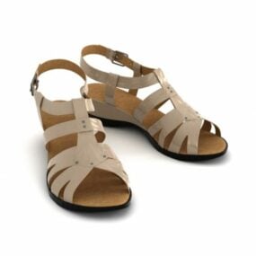 Fashion beige sandaler 3d-model