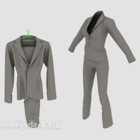 비즈니스 여성 패션 바지와 코트 3d 모델