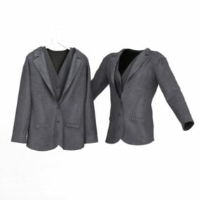 Manteau gris de mode d'affaires modèle 3D