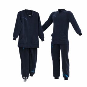 Mavi Gömlek ve Pantolon Ev Modası 3d model