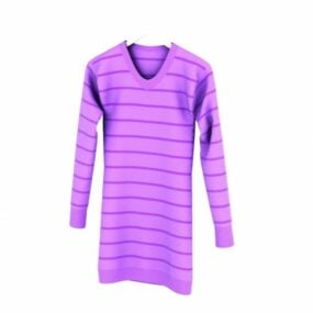 Maglietta viola di moda modello 3d