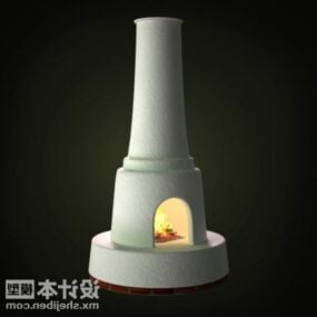 Truncated Cone Fireplace 3d model