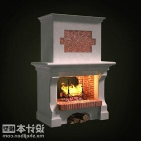 Bridge Fireplace European Style 3d model