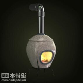 Fireplace Round Shaped 3d model