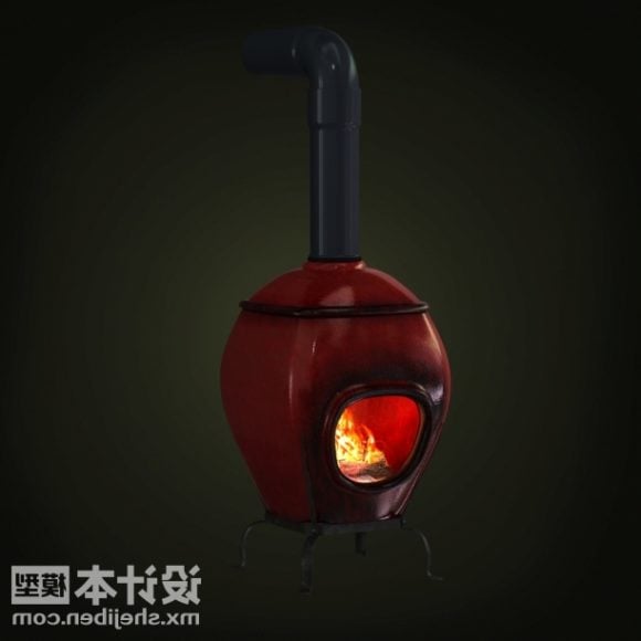 Fireplace Red Round Shaped