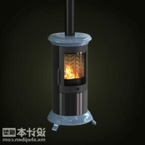 鉄シリンダー暖炉3Dモデル