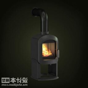Iron Fireplace Industrial Style 3d model