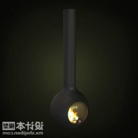 鉄の球体の暖炉3Dモデル