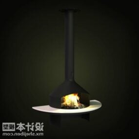 モダンなシリンダー暖炉の煙突3Dモデル