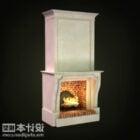暖炉の3Dモデル。