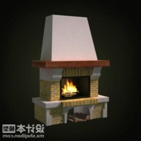 アメリカン暖炉3Dモデル
