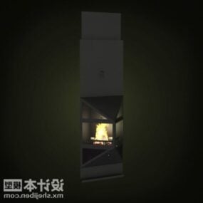 Modern Tower Fireplace 3d-modell