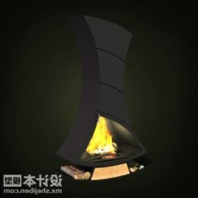 Stylized Modernism Fireplace 3d model