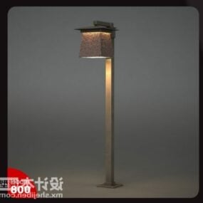 Floor Lamp Brass Column Style 3d model