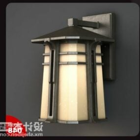 Modelo 3d de lâmpada de parede asiática antiga