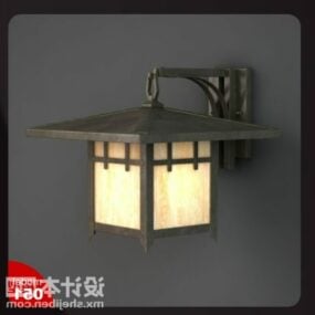 3д модель настенного светильника уличного освещения в японском стиле